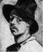 Theo van Doesburg Zelfportret met hoed oil on canvas